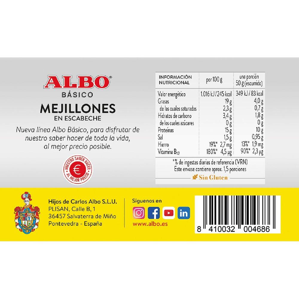 Eroski Mejillón Pequeño En Escabeche ALBO Lata 115 G