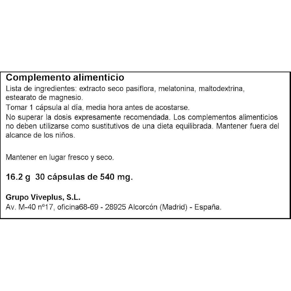 Eroski Melatonina Plus Con Pasiflora VIVE+ Caja 30 Uds