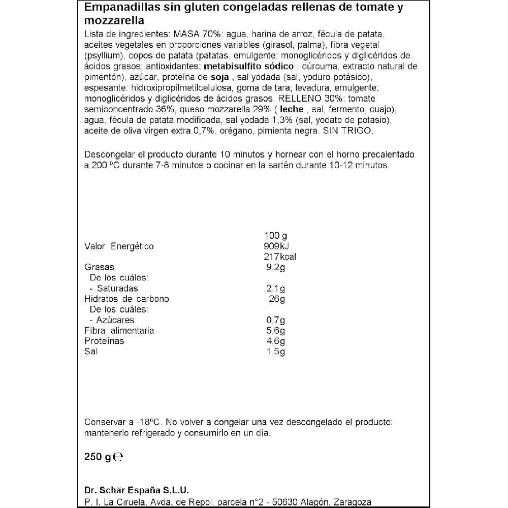 Eroski Mini Calzone Bites Sin Gluten SCHAR Caja 250 G