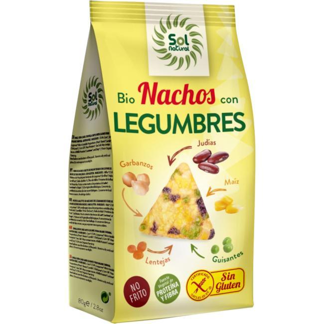 Eroski Nachos con legumbres bio sin gluten SOLNATURAL bolsa 80 g