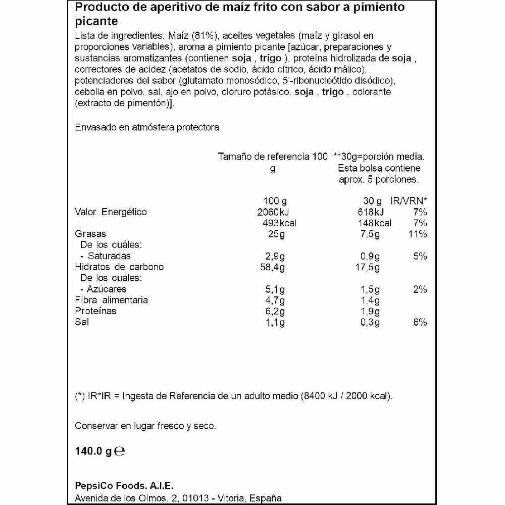 Eroski Nachos De Maíz Con Chili DORITOS Bolsa 140 G