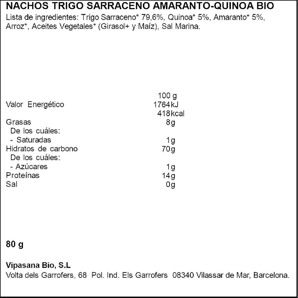 Eroski Nachos De Trigo Sarraceno Amaranto Bio SOLNATURAL Bolsa 80 G