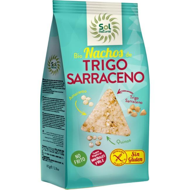 Eroski Nachos de trigo sarraceno amaranto bio SOLNATURAL bolsa 80 g