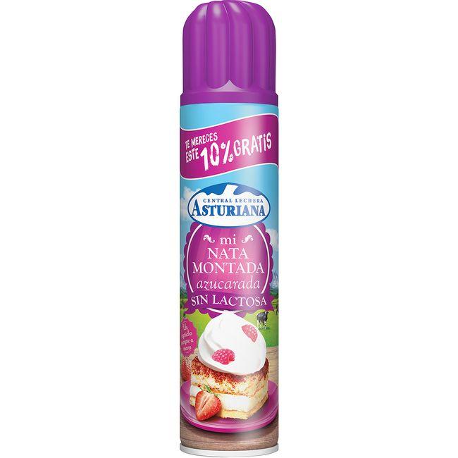 Eroski Nata montada azucarada sin lactosa ASTURIANA spray 275 ml