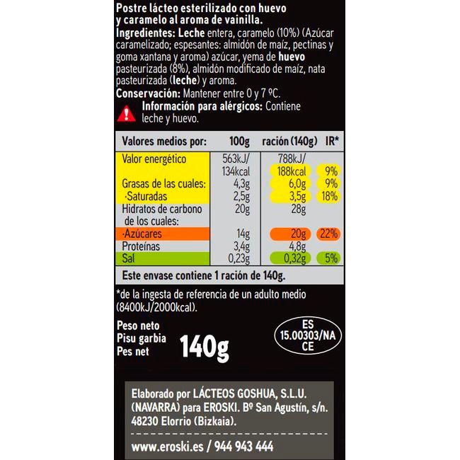 Eroski Natillas Con Caramelo Eroski SELEQTIA Tarro De Barro 140 G