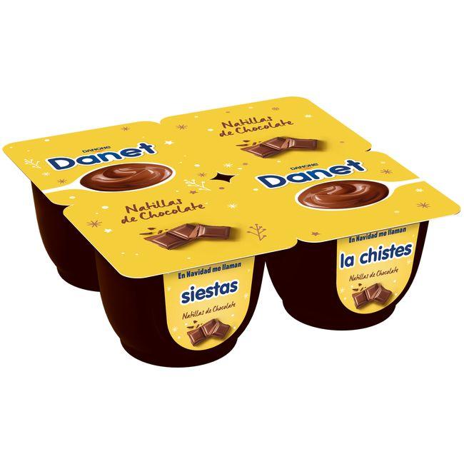Eroski Natillas de chocolate DANONE Danet pack 4x120 g