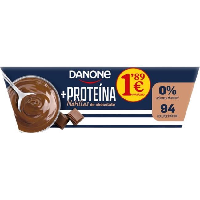 Eroski Natillas De Chocolate + Proteína DANONE Pack 4x120 G