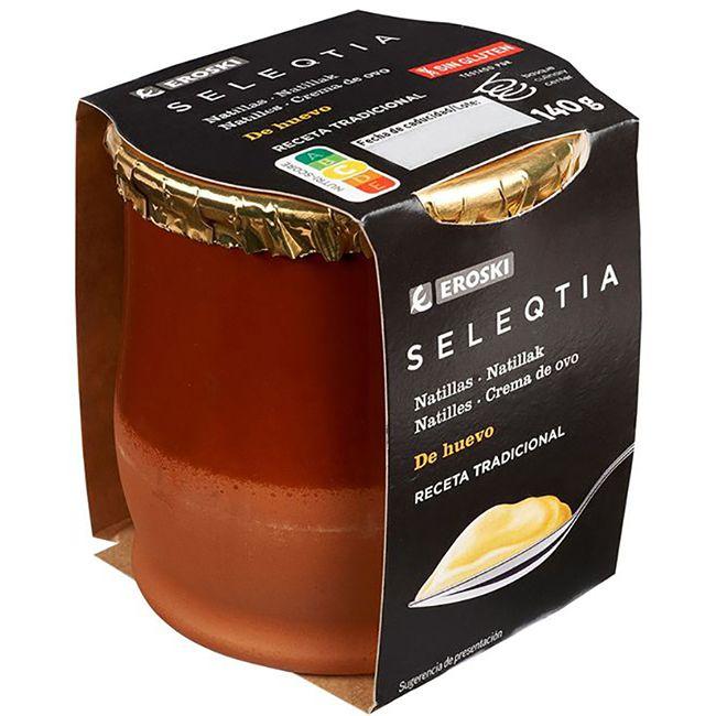Eroski Natillas de huevo Eroski SELEQTIA tarro de barro 140 g