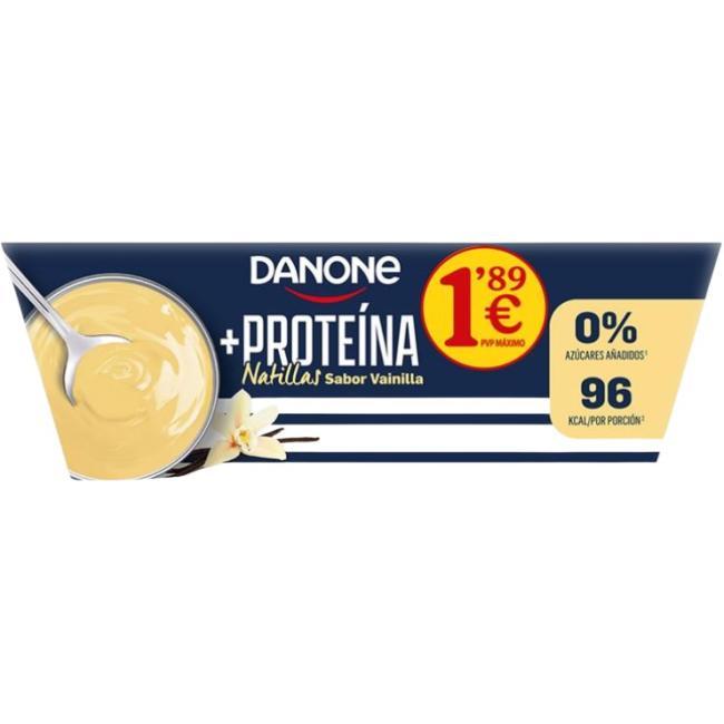 Eroski Natillas De Vainilla + Proteina DANONE Pack 4x120 G
