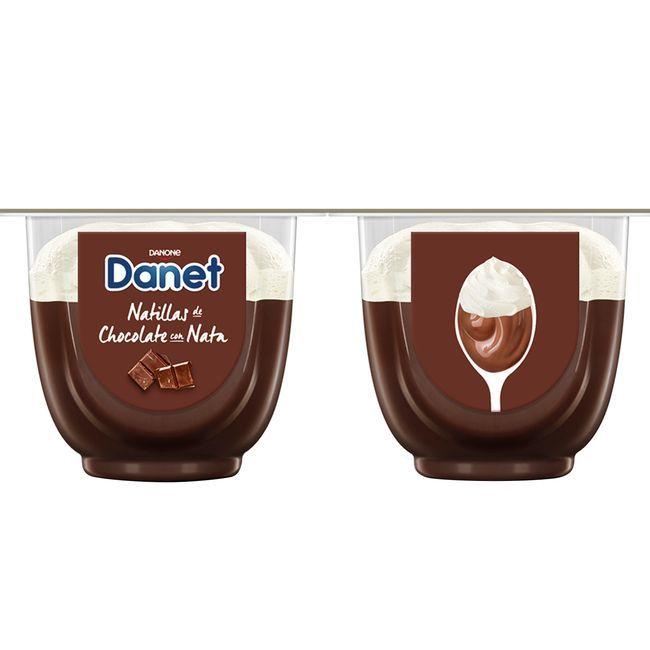 Eroski Natillas Doble Placer Chocolate-nata DANONE DANET Pack 4x100 G