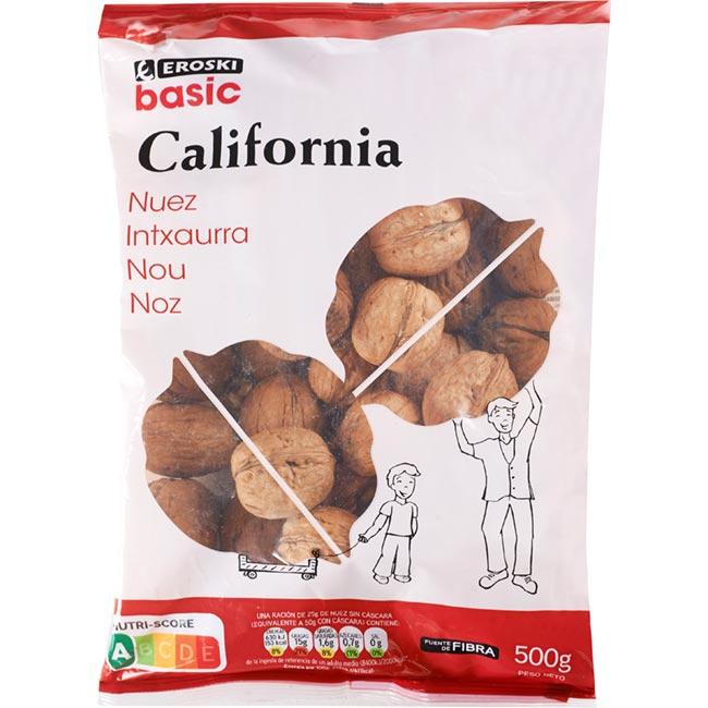Eroski Nuez de California con cáscara EROSKI BASIC bolsa 500 g