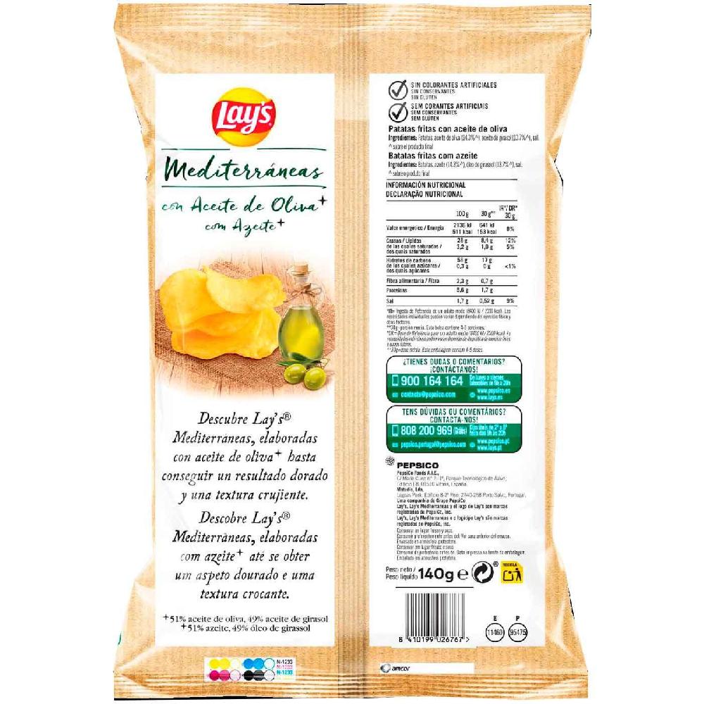 Eroski Patata Mediaterránea Con Aceite De Oliva LAYS Bolsa 140 G