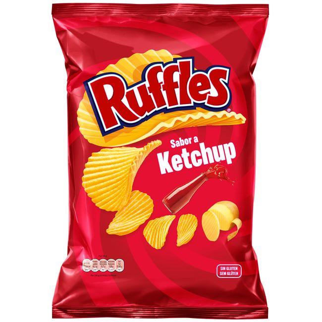 Eroski Patata ondulada sabor ketchup RUFFLES bolsa 150 g