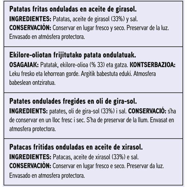 Eroski Patatas Fritas Onduladas EROSKI BASIC Bolsa 170 G