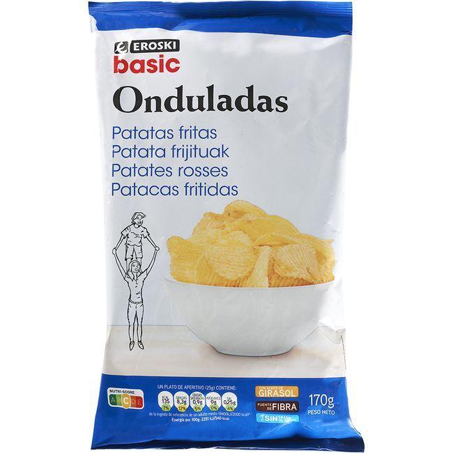 Eroski Patatas fritas onduladas EROSKI BASIC bolsa 170 g