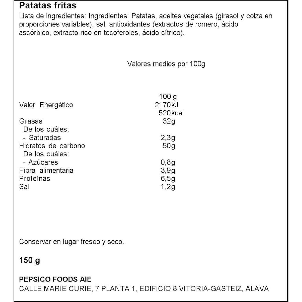 Eroski Patatas Onduladas Matutano RUFFLES Bolsa 150 G