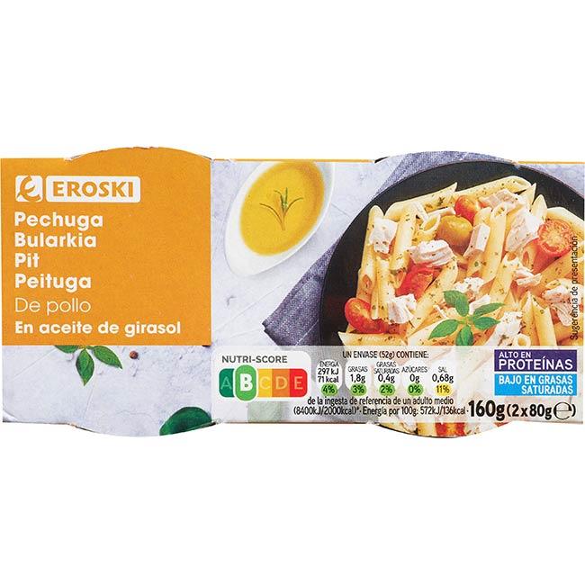 Eroski Pechuga De Pollo En Aceite EROSKI Pack 2x80 G