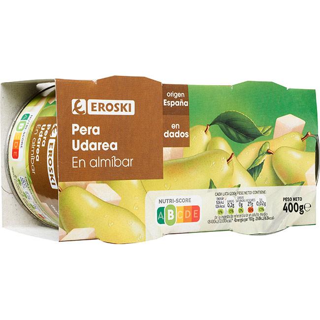 Eroski Pera En Dados En Almíbar EROSKI Pack 2x115 G