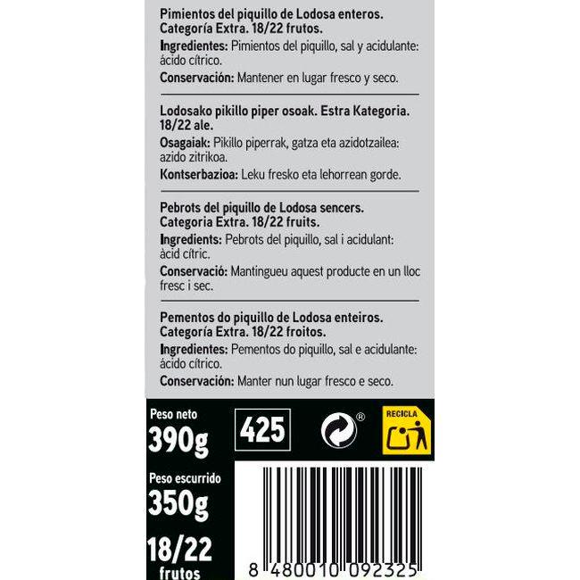 Eroski Pimiento De Piquillo D.O. Lodosa EROSKI SELEQTIA Lata 350 G