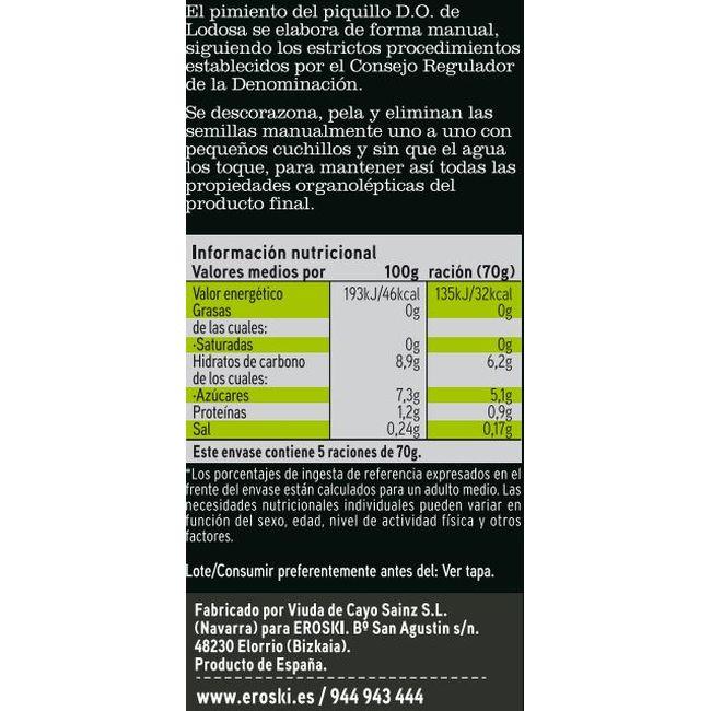 Eroski Pimiento De Piquillo D.O. Lodosa EROSKI SELEQTIA Lata 350 G