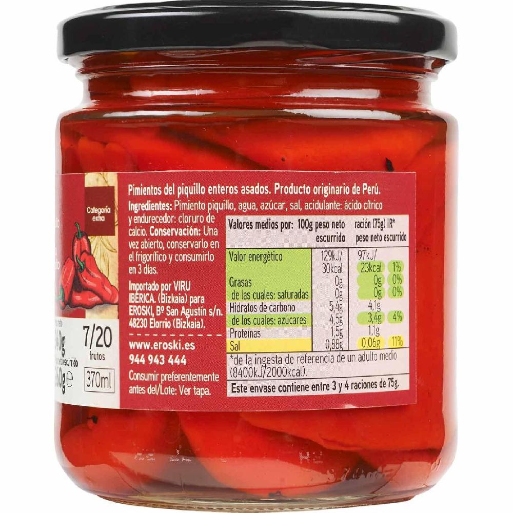 Eroski Pimiento De Piquillo Entero EROSKI Frasco 260 G