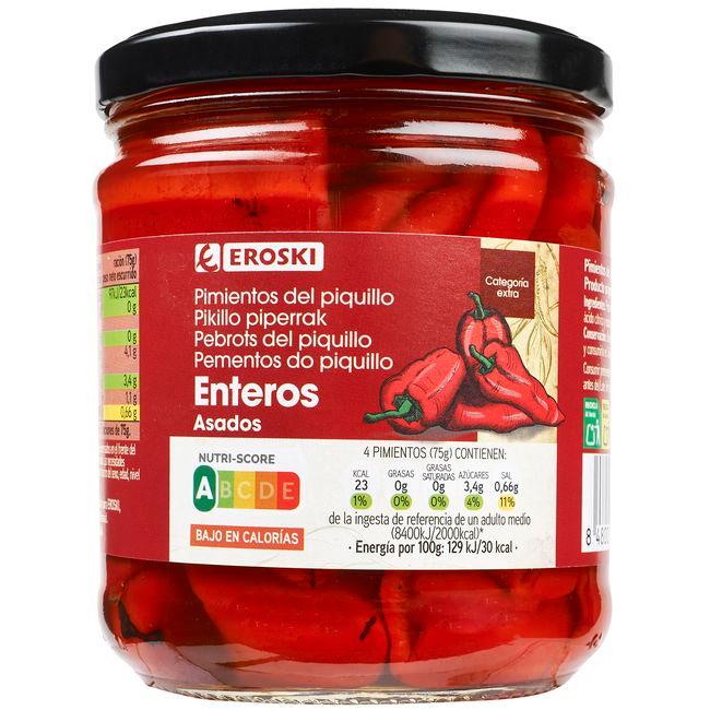 Eroski Pimiento de piquillo entero EROSKI frasco 350 g