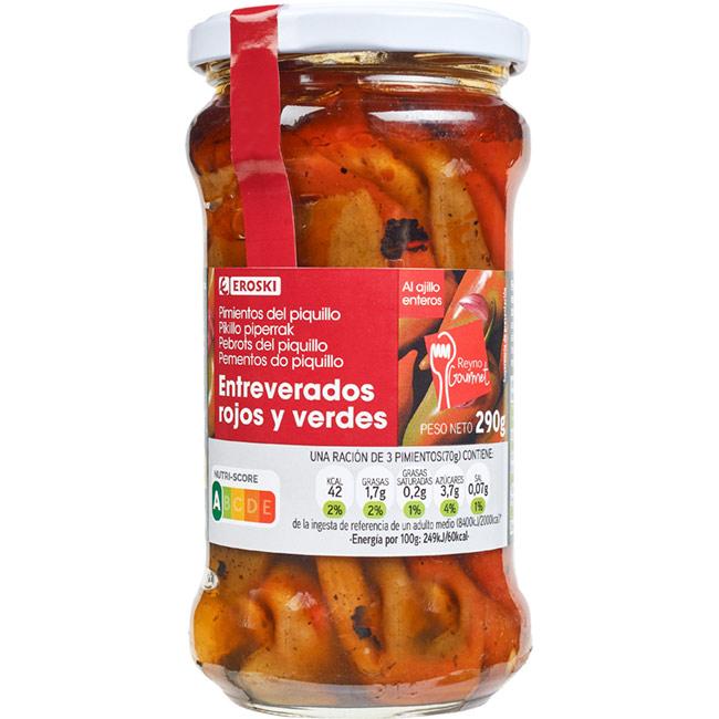 Eroski Pimiento de piquillo entreverado R. Gourmet EROSKI frasco 290 g