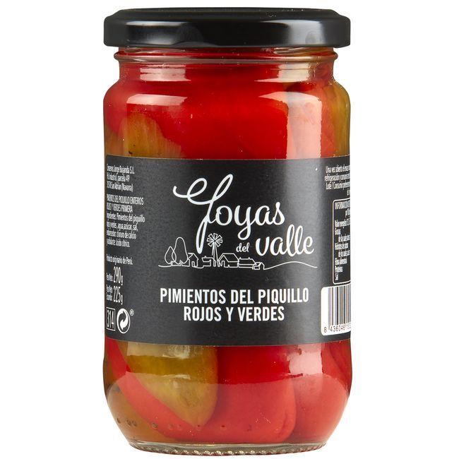 Eroski Pimiento de piquillo rojo-verde JOYAS DEL VALLE frasco 225 g