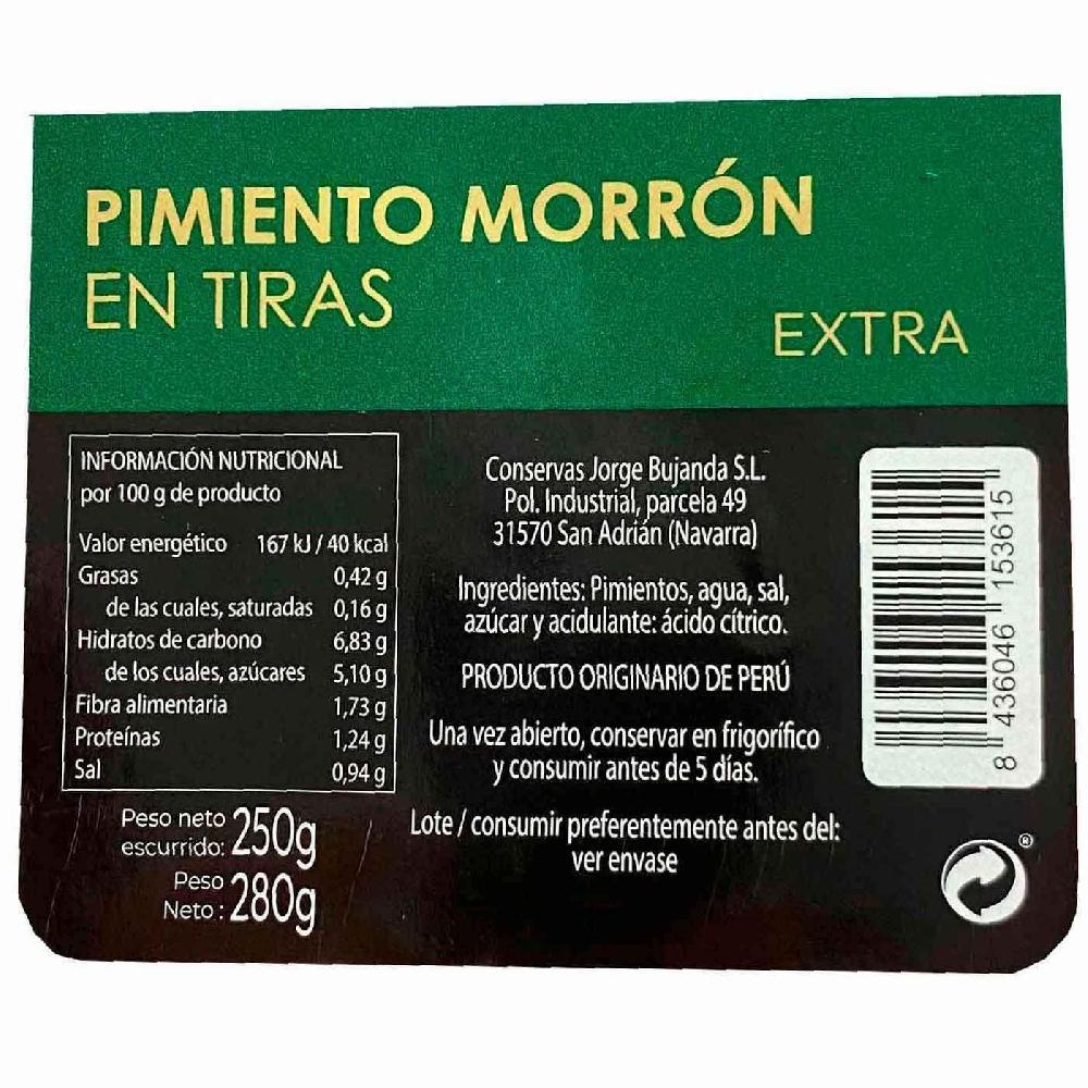 Eroski Pimiento Morrón Extra En Tiras JOYAS DEL VALLE Tarrina 250 G