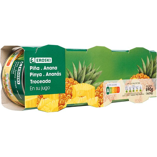 Eroski Piña Troceada En Su Jugo EROSKI Pack 3x140 G