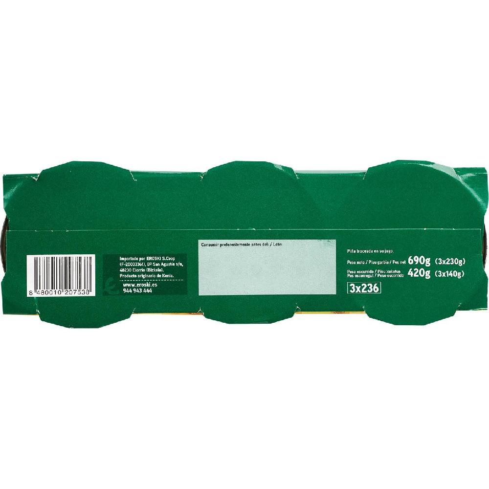 Eroski Piña Troceada En Su Jugo EROSKI Pack 3x140 G