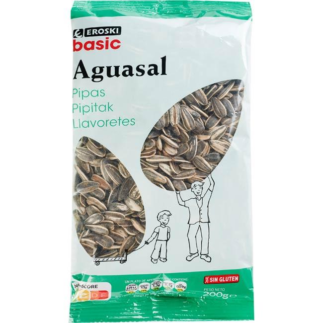 Eroski Pipas de girasol aguasal EROSKI BASIC bolsa 200 g