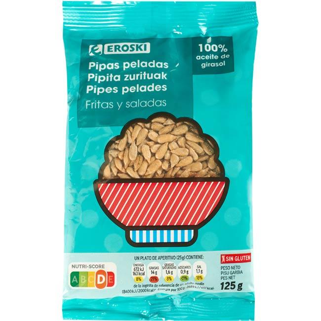 Eroski Pipas de girasol peladas fritas EROSKI bolsa 125 g