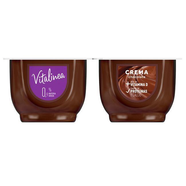 Eroski Postre Lácteo Crema De Chocolate 0% VITALÍNEA Pack 4x125 G