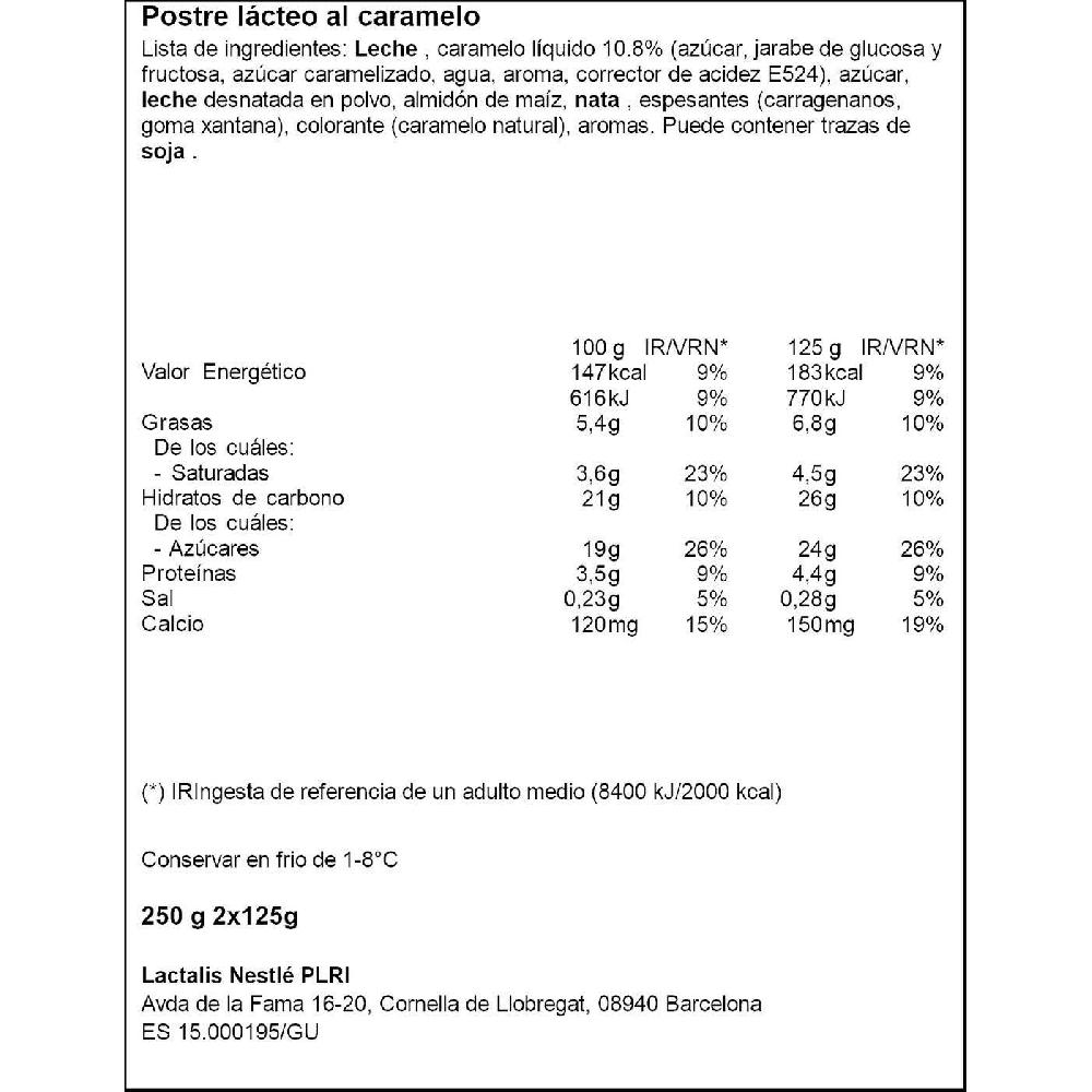 Eroski Postre Lácteo De Toffe LA LECHERA Pack 2x125 G