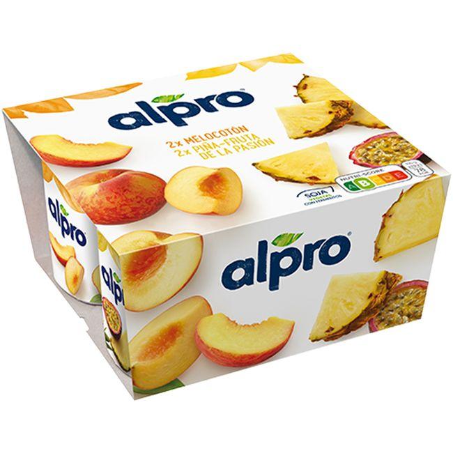 Eroski Preparado de soja-melocotón-piña ALPRO pack 4x125 g