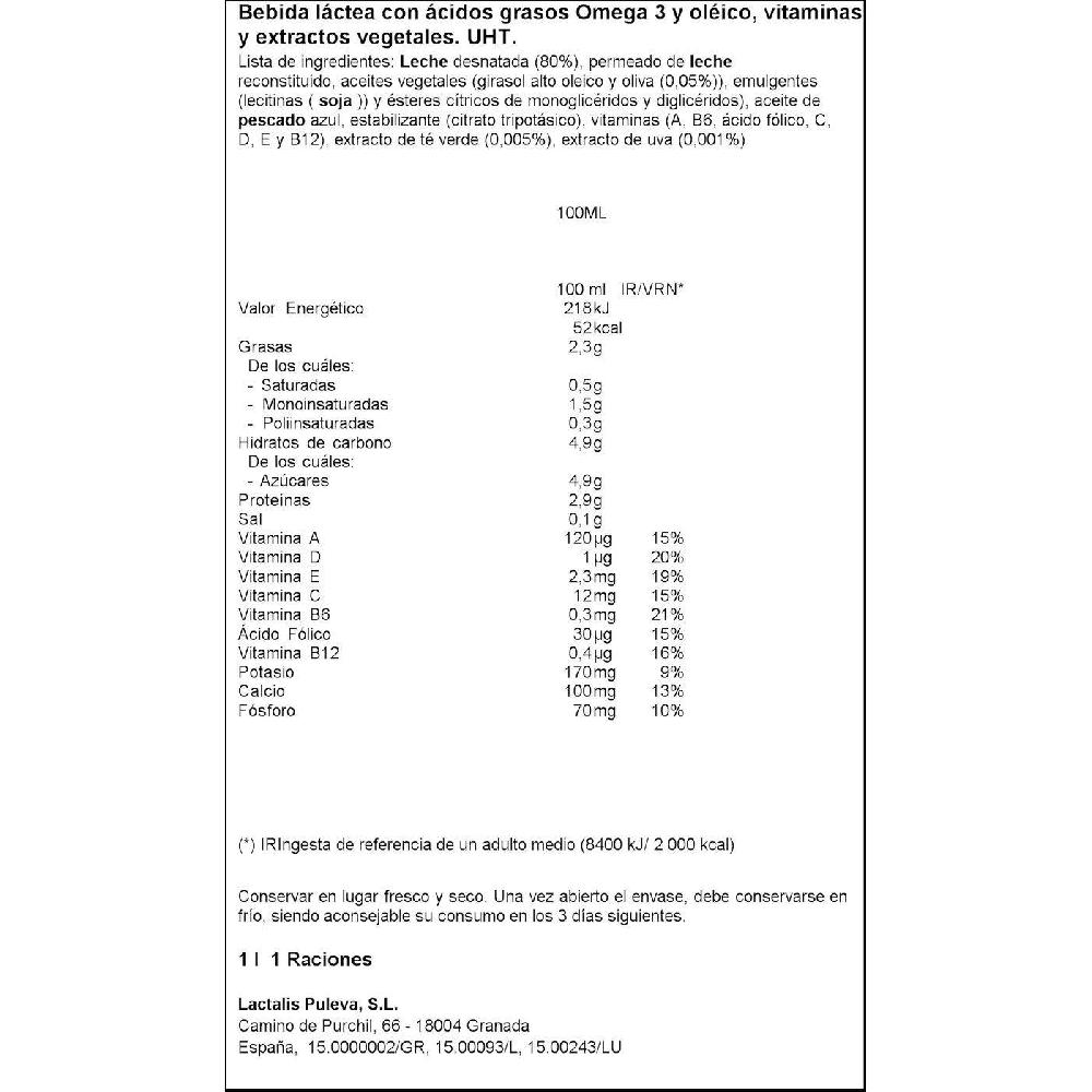 Eroski Preparado Lácteo PULEVA OMEGA3 PROESSENTIA Brik 1 Litro