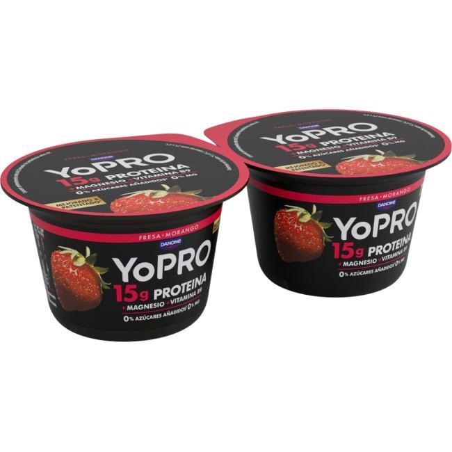 Eroski Preparado lácteo sabor fresa YOPRO pack 2x160 g