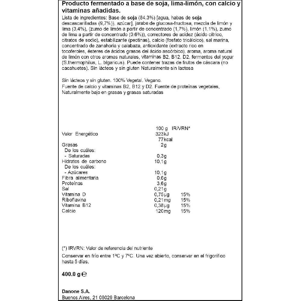 Eroski Producto Fermentado A Base De Lima-limón ALPRO Tarrina 400 G