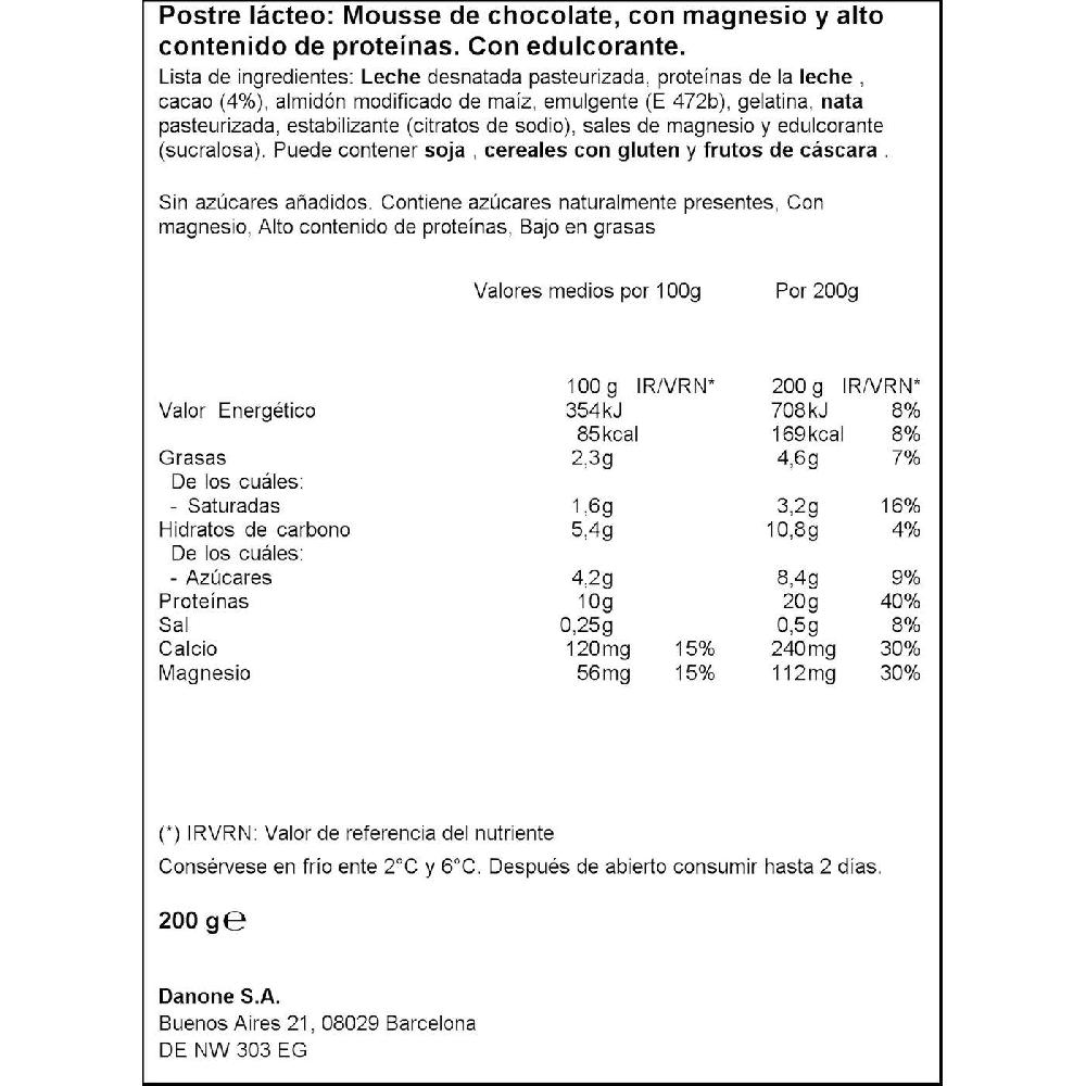 Eroski Proteína Mousse De Chocolate YOPRO Tarrina 200 G