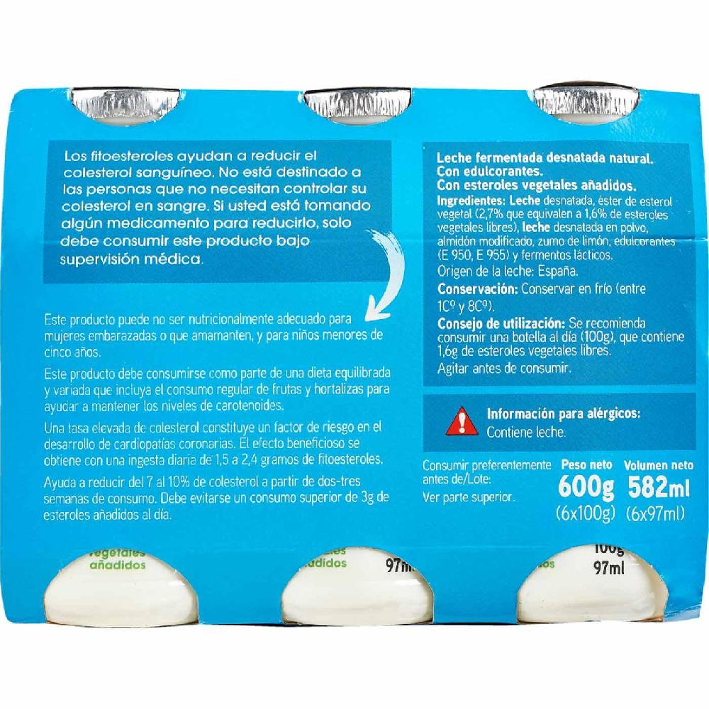 Eroski Reductor Colesterol Natural Edulcorado EROSKI Pack 6x100 Ml