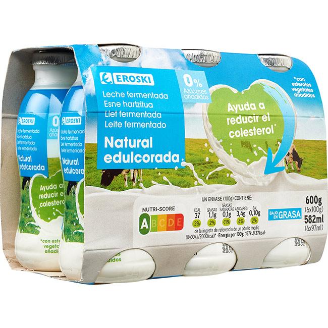 Eroski Reductor colesterol natural edulcorado EROSKI pack 6x100 ml