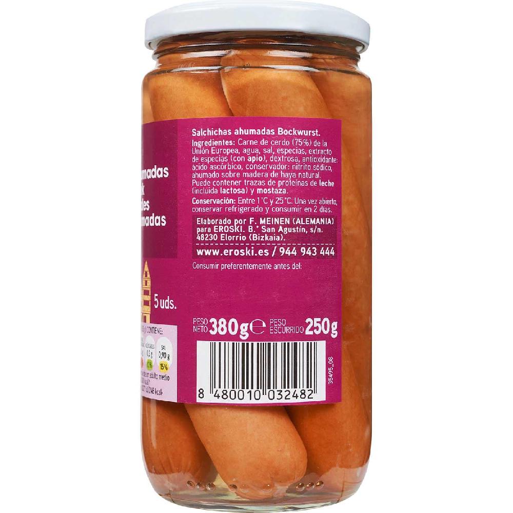 Eroski Salchichas Bockwurst EROSKI 5 Uds Frasco 250 G