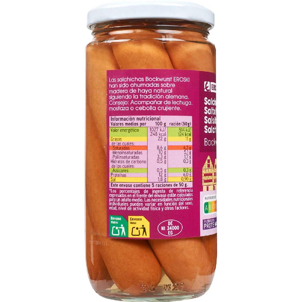 Eroski Salchichas Bockwurst EROSKI 5 Uds Frasco 250 G