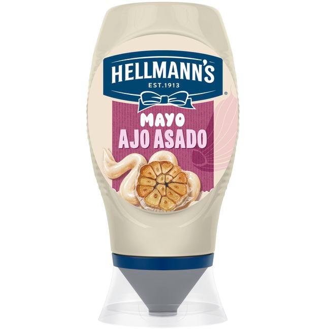 Eroski Salsa al ajo asado HELLMANNS bocabajo 250 ml