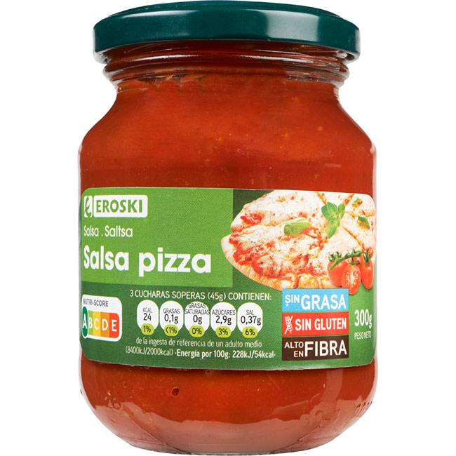 Eroski Salsa de tomate para pizza EROSKI frasco 300 g