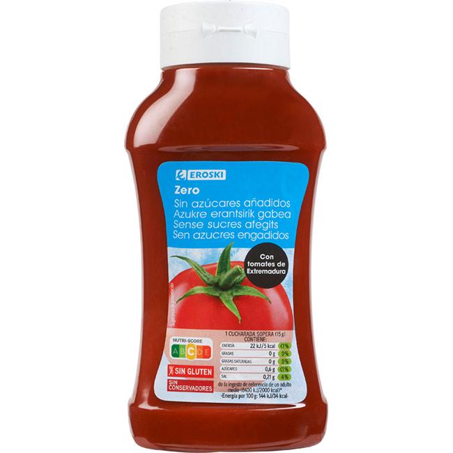 Eroski Salsa tomate zero azucares añadidos EROSKI bote 530 g