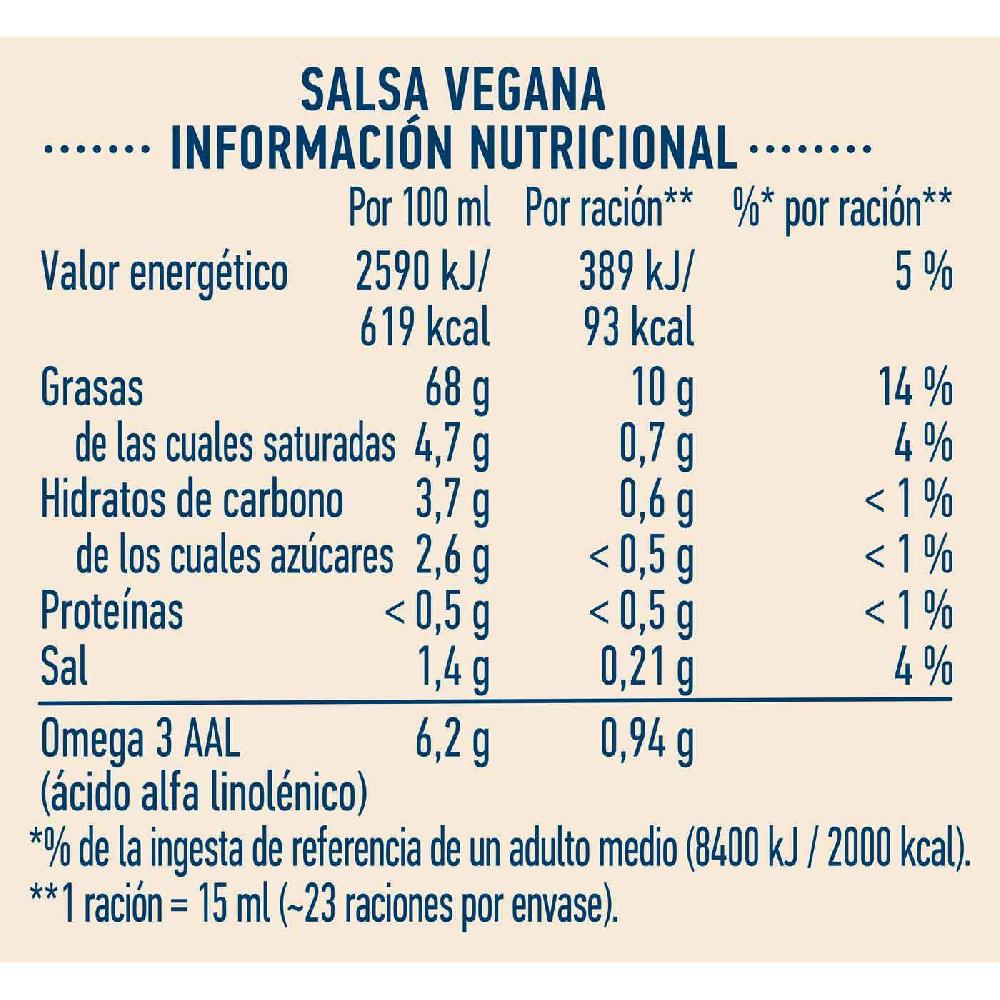 Eroski Salsa Vegetal Vegana HELLMANNS Frasco 340 Ml