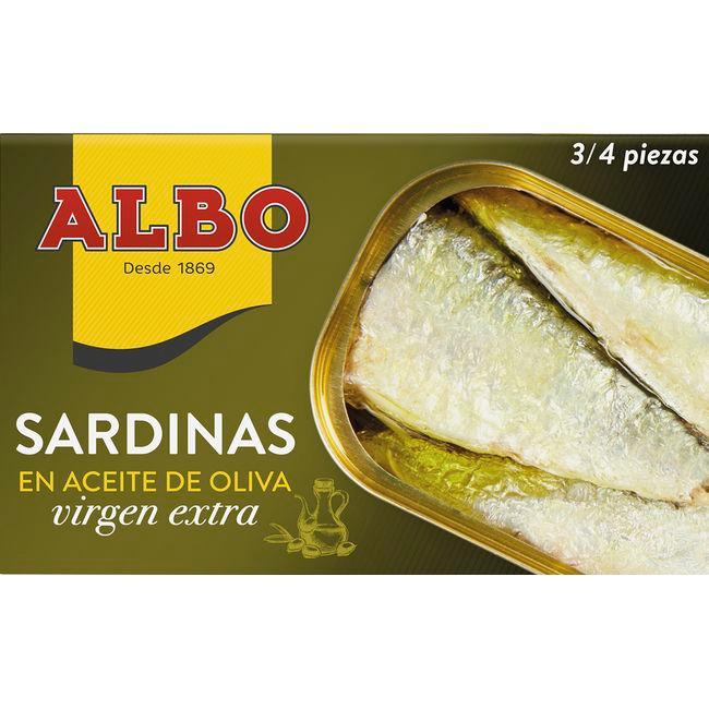 Eroski Sardina en aceite de oliva virgen extra ALBO lata 120 g
