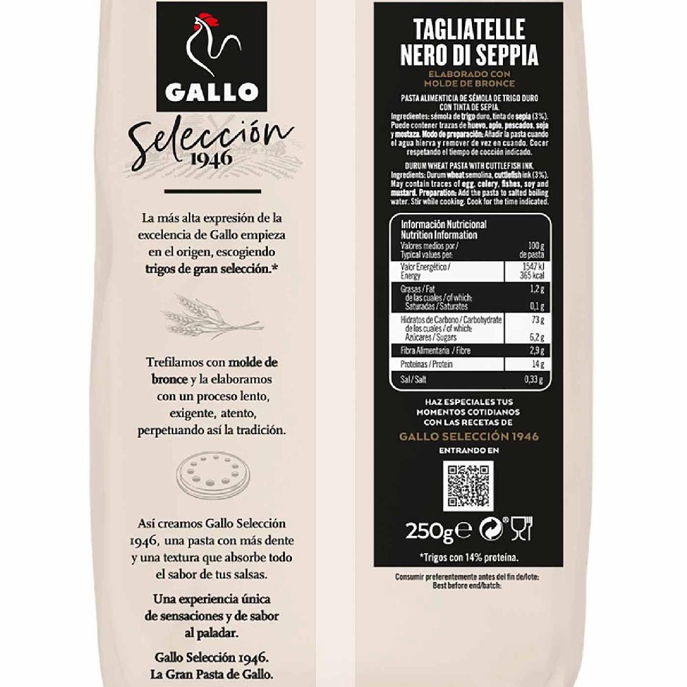 Eroski Tagliatelle Nero Di Sepia GALLO SELECCIÓN 1946 Bolsa 250 G